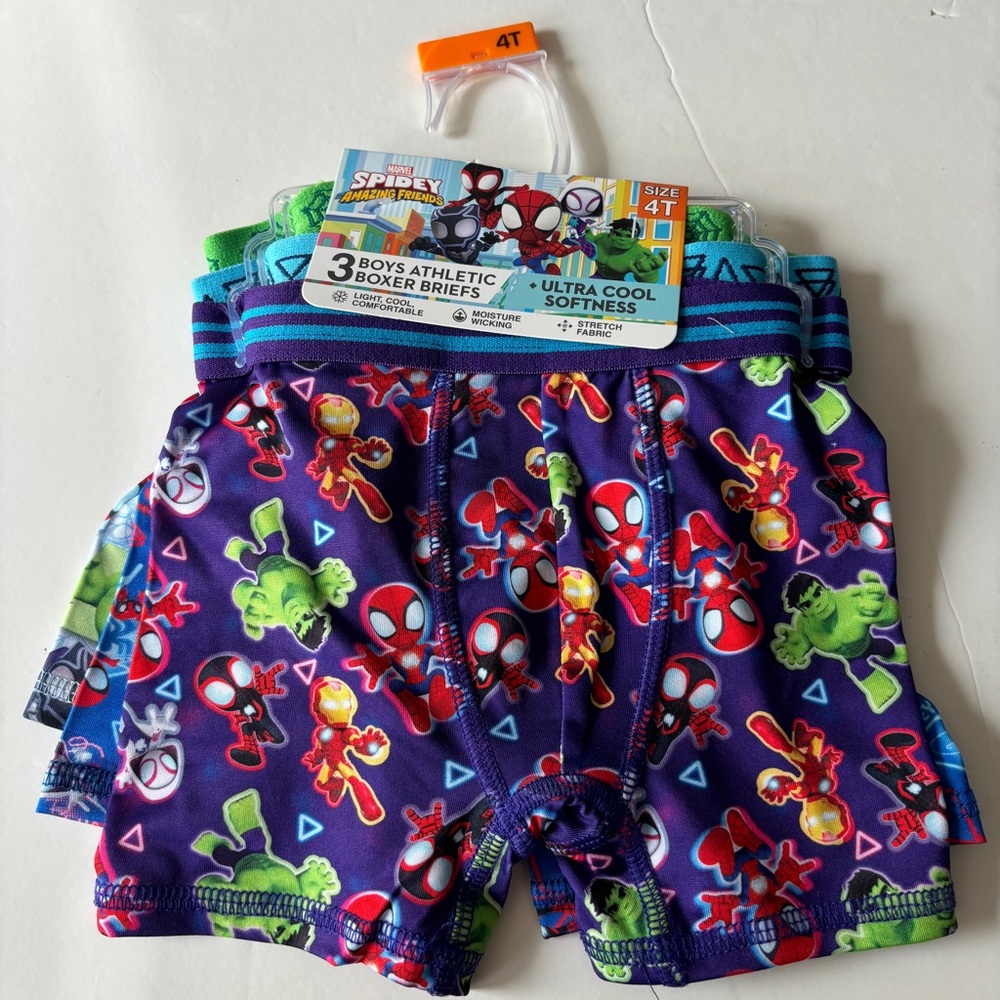 NEW Spidey and his amazing friends Boys' Boxer Briefs - 3 Pairs